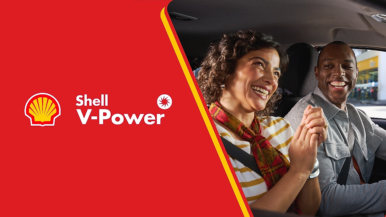Shell v power woman driving car