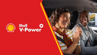Shell v power woman driving car