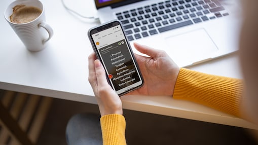 Pessoa usando celular para acessar o LubeMatch