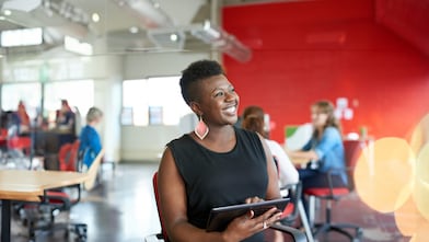 Young business people in discussion