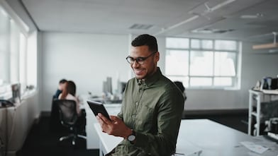 Young business people in discussion