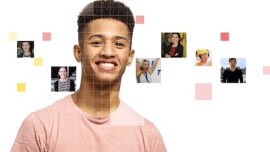 A young boy giving smile
