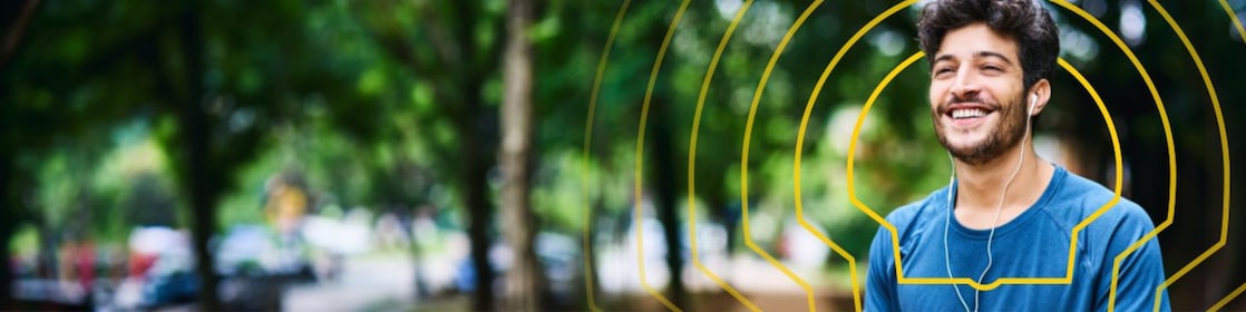 Young man with shell energy lines surrounding him.