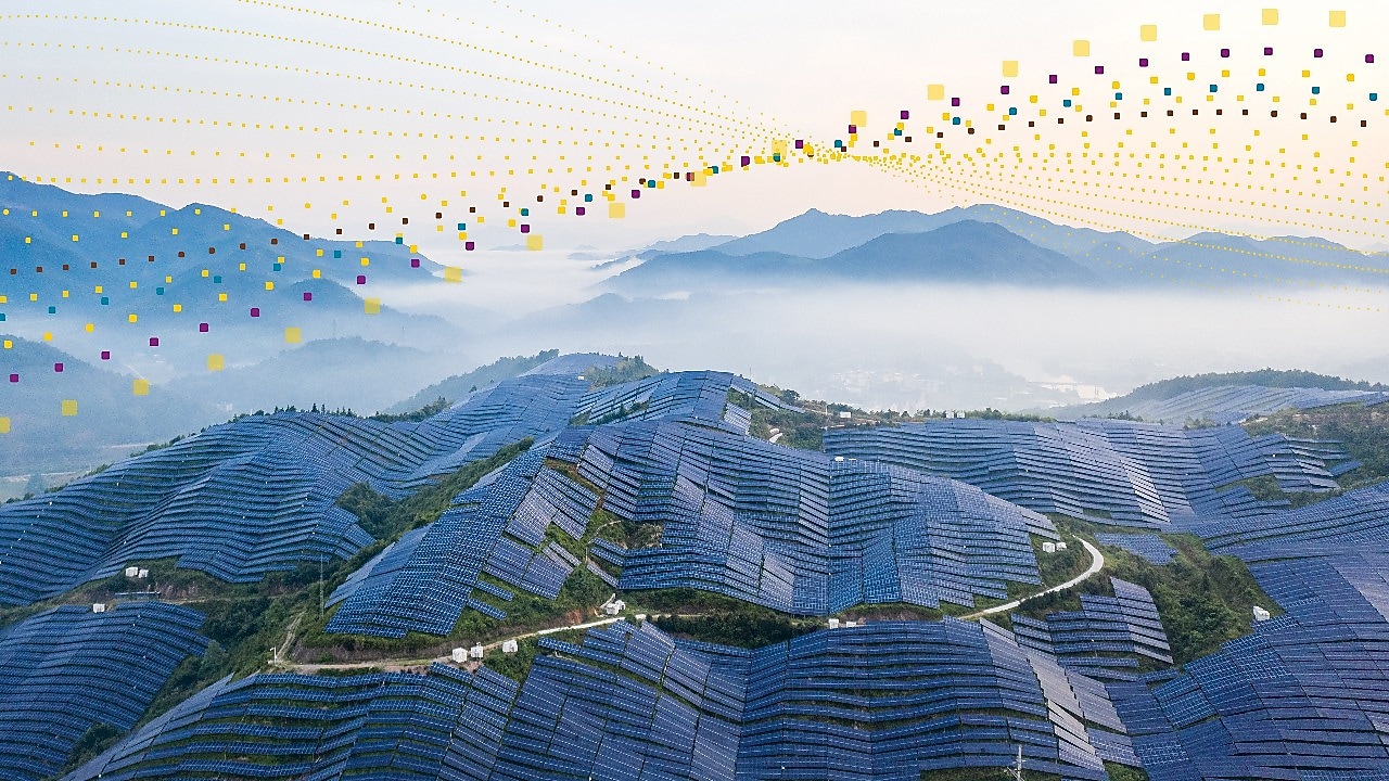 Na imagem, uma representação simbólica dos pilares da nova estratégia do Grupo Shell: Powering Progress. Eles são: atingir emissões líquidas zero até 2050, impulsionar vidas, entregar valor aos acionistas e respeitar a natureza.