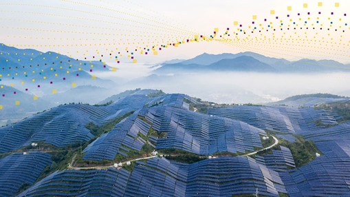 Na imagem, uma representação simbólica dos pilares da nova estratégia do Grupo Shell: Powering Progress. Eles são: atingir emissões líquidas zero até 2050, impulsionar vidas, entregar valor aos acionistas e respeitar a natureza.