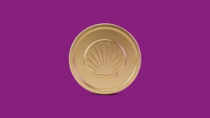 Ilustração de moeda com concha da Shell