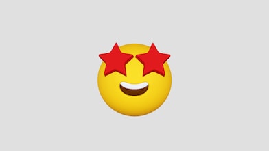 text: Emoji com olhos de estrela
