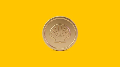 Ilustração de moeda com concha da Shell