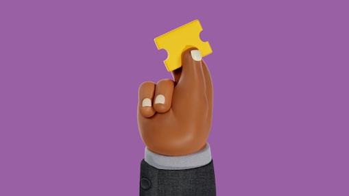 Ilustração de mão segurando tíquete