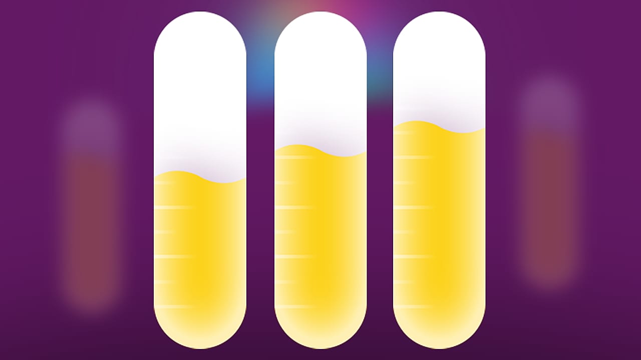 Ilustração de tubos com combustível indicando subida de nível