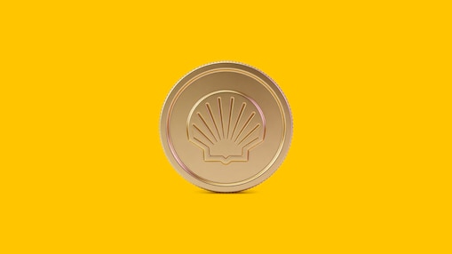 Ilustração de moeda com concha da Shell