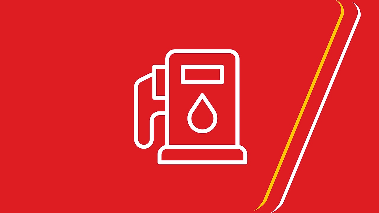 Ícone de bomba de combustível aplicado sobre fundo vermelho