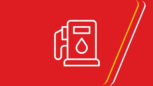 Ícone de bomba de combustível aplicado sobre fundo vermelho