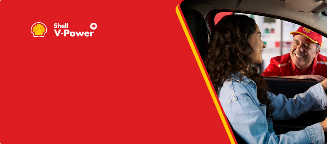 Shell v power woman driving car