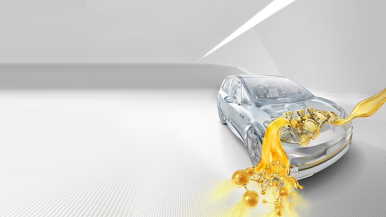 Ilustração de um carro com motor lubrificado