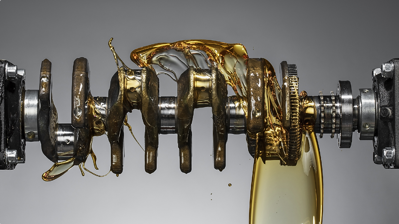 Ilustração de engrenagem lubrificada com óleo