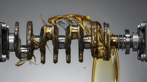 Ilustração de engrenagem lubrificada com óleo