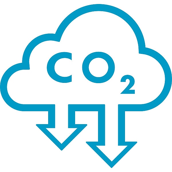 nuvem com setas apontando para baixo com CO2 escrito dentro