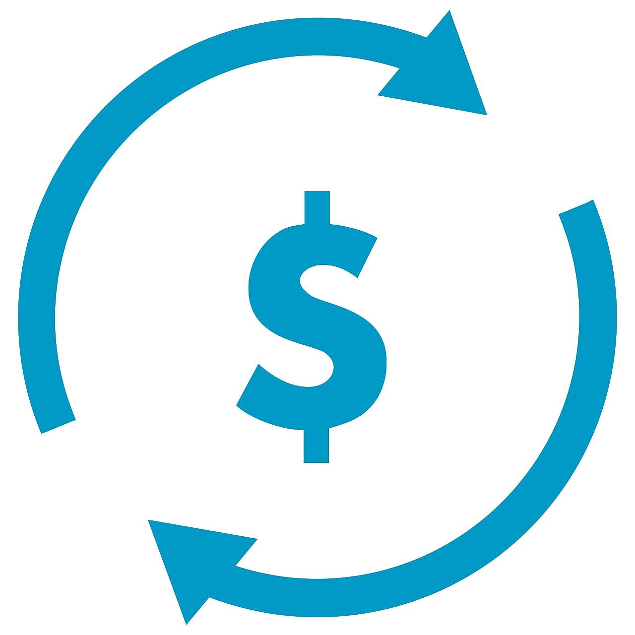 símbolo de dinheiro com setas ao redor