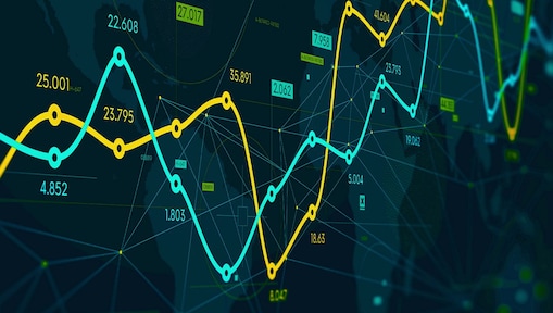 gráfico de transações em uma tela.