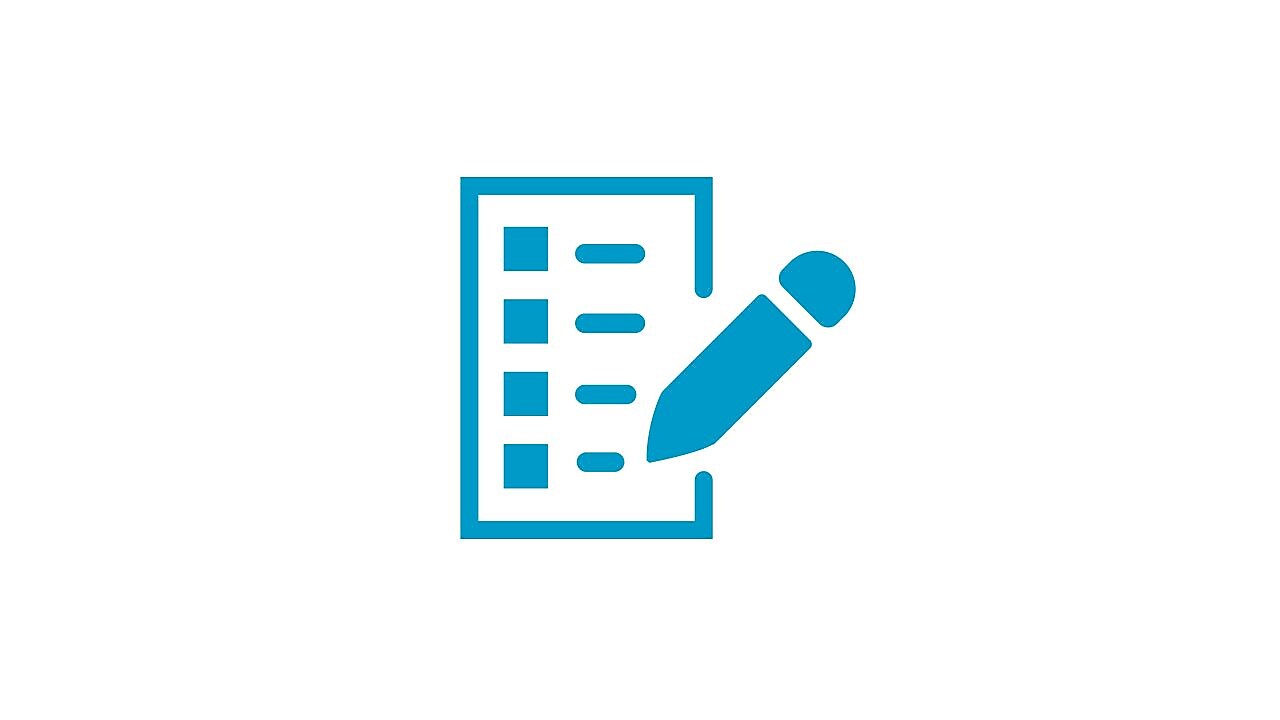 Ícone de uma caneta e uma lista em papel